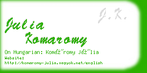 julia komaromy business card